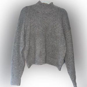 Brown Cropped Chunky Turtleneck / Mockneck Sweater Brown. Size S.